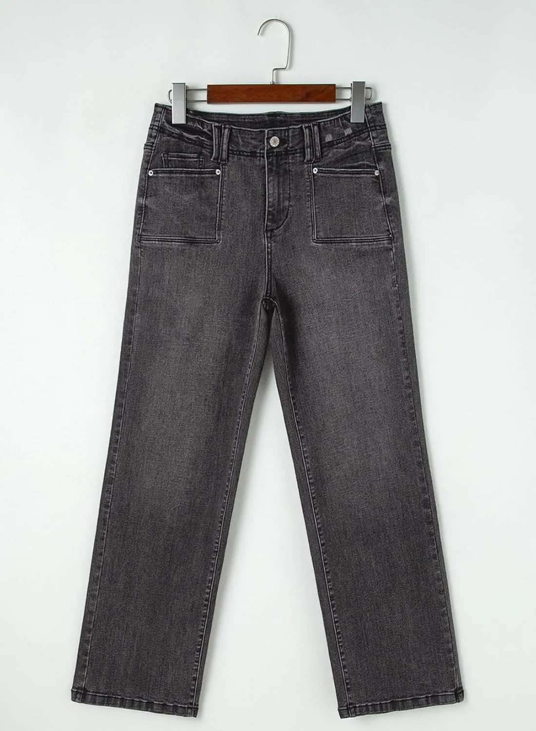 Astylish Womens Wide Leg Jeans High Waisted Stretchy Buttoned Denim Pants Trendy 2025 with Pocket