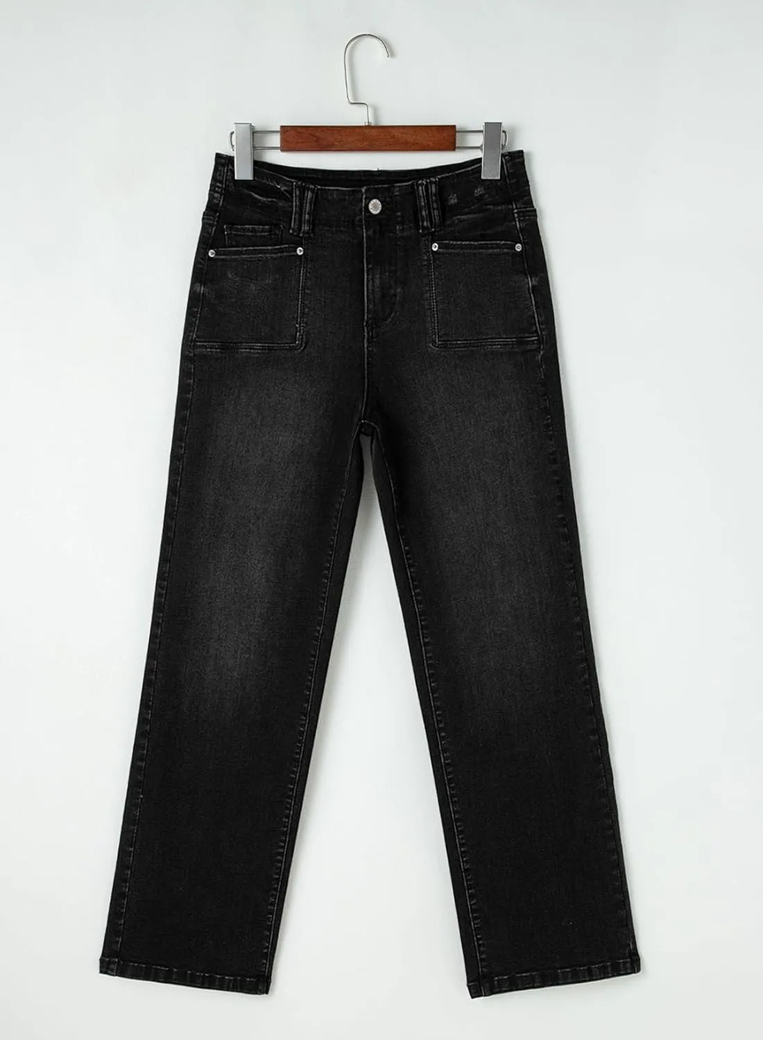 Astylish Womens Wide Leg Jeans High Waisted Stretchy Buttoned Denim Pants Trendy 2025 with Pocket