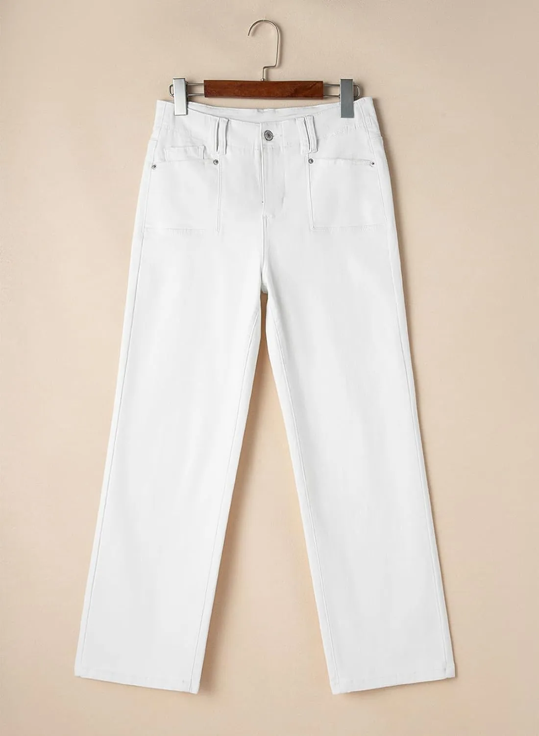 Astylish Womens Wide Leg Jeans High Waisted Stretchy Buttoned Denim Pants Trendy 2025 with Pocket