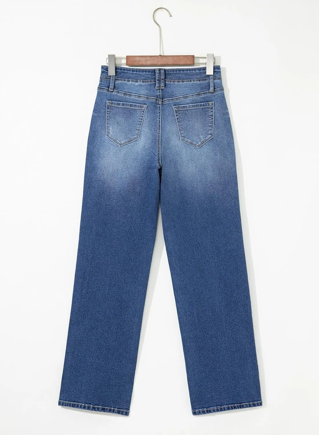 Astylish Womens Wide Leg Jeans High Waisted Stretchy Buttoned Denim Pants Trendy 2025 with Pocket