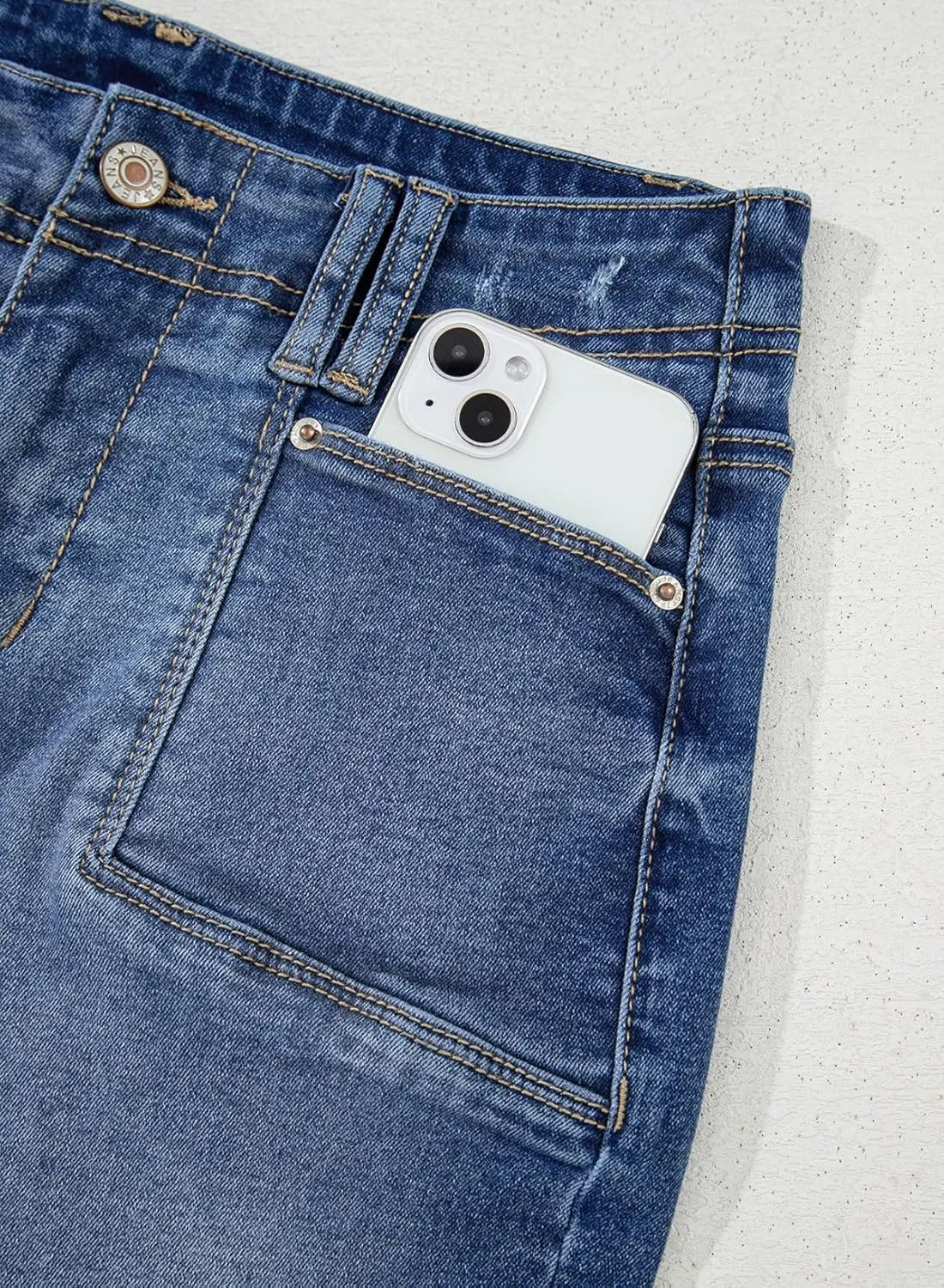 Astylish Womens Wide Leg Jeans High Waisted Stretchy Buttoned Denim Pants Trendy 2025 with Pocket