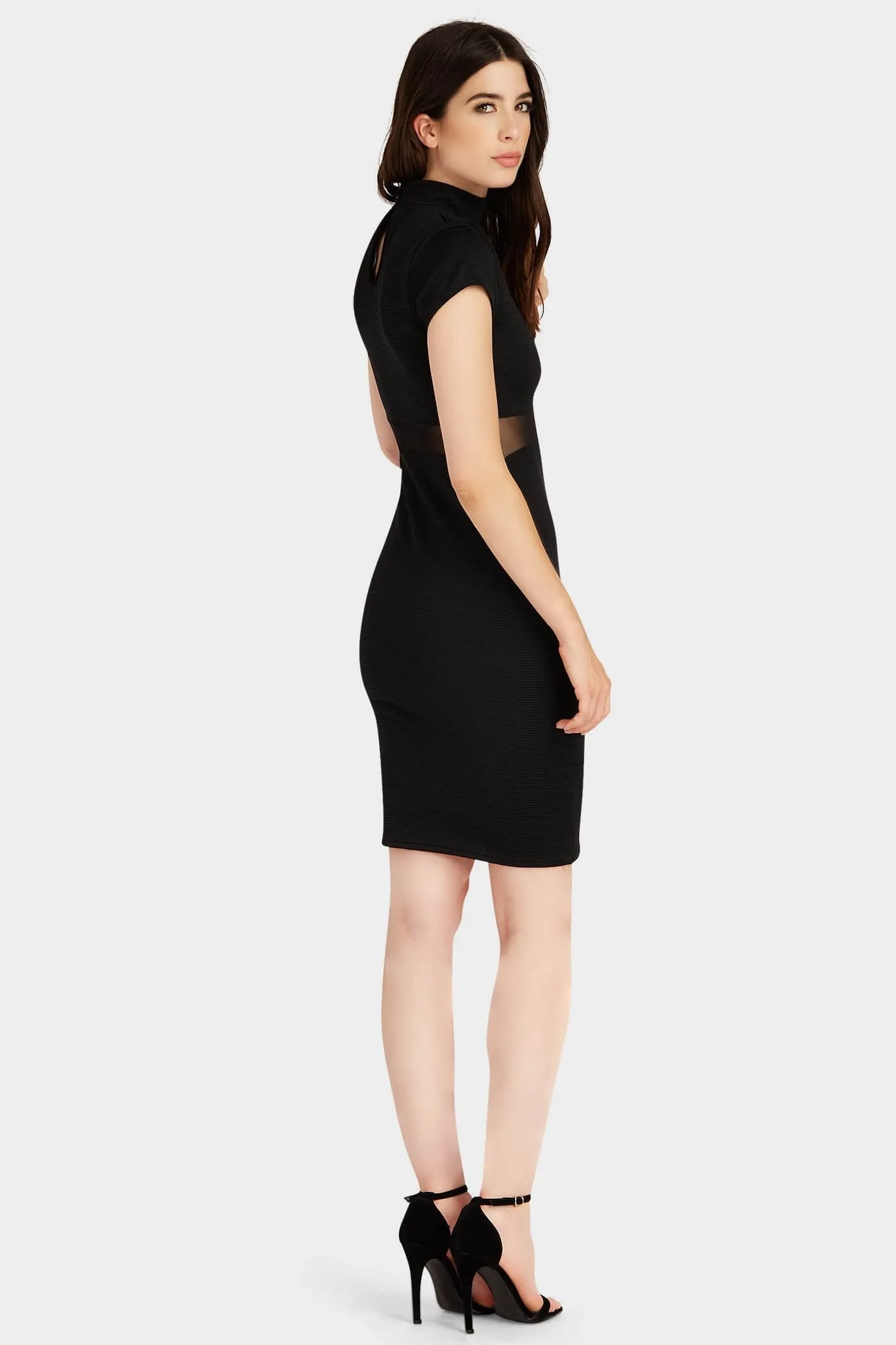 Black Turtle Neck Midi Dress