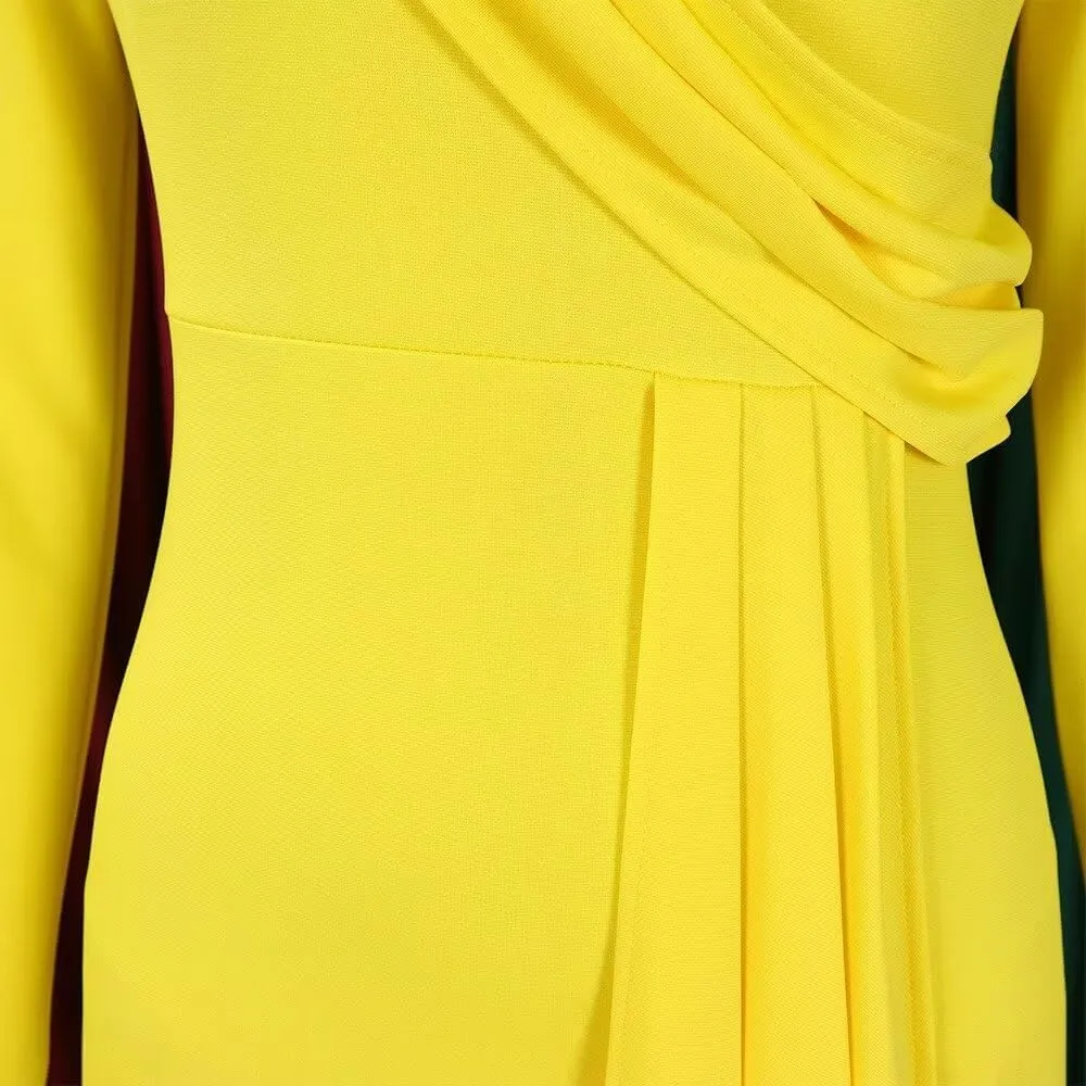 Bodycon Dresses for Women Long Sleeve Midi Sexy Round Neck Basic Party Casual Fitted Pencil Dress