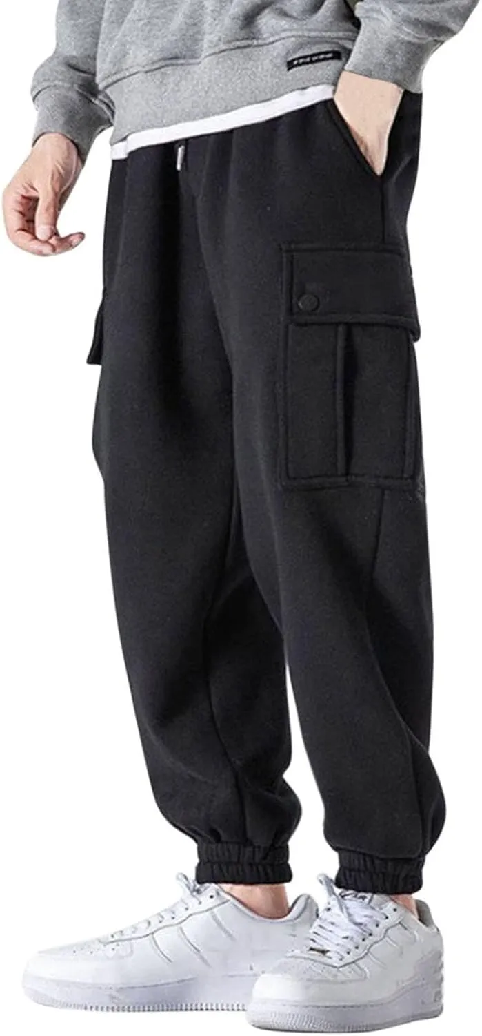 Cargo Sweatpants for Men Big and Tall Pants Lightweight Mens Work Pants Hiking Cargo Pants Relaxed Winter Men Joggers