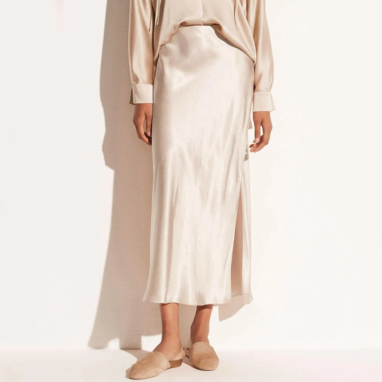 Casual Skirts for Women Womens High Waist Skirt Solid Satin Dress Elastic Waist Elegant Skirt Sweater