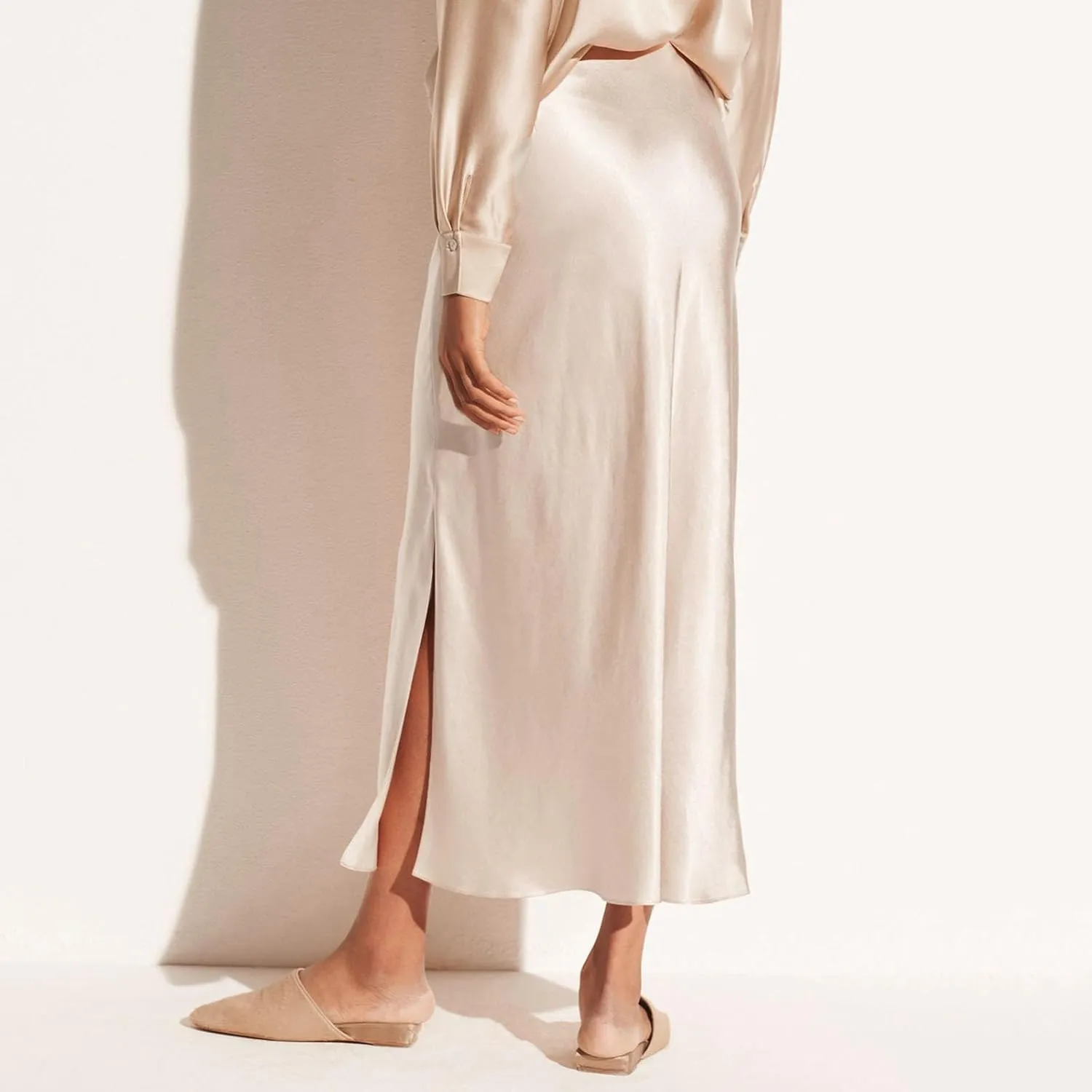 Casual Skirts for Women Womens High Waist Skirt Solid Satin Dress Elastic Waist Elegant Skirt Sweater