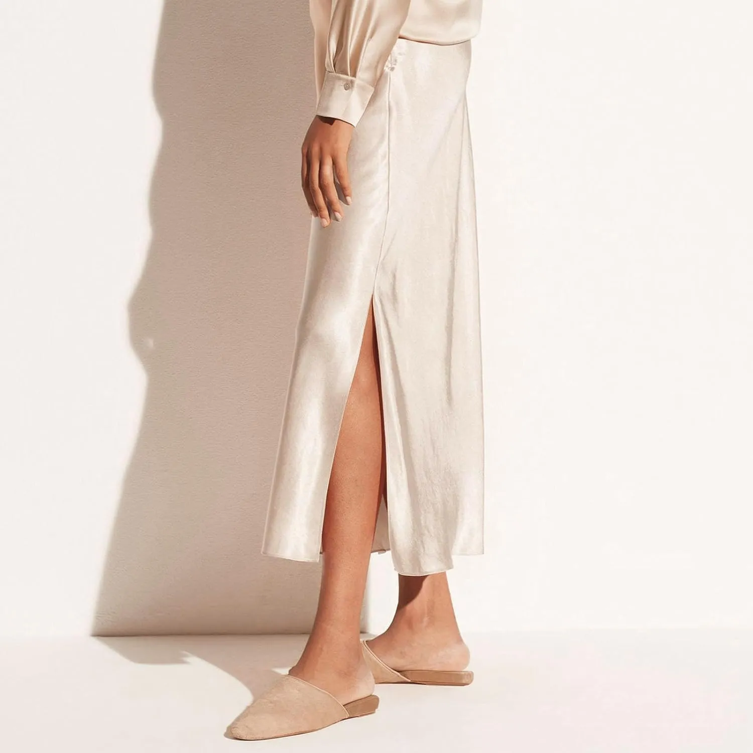 Casual Skirts for Women Womens High Waist Skirt Solid Satin Dress Elastic Waist Elegant Skirt Sweater