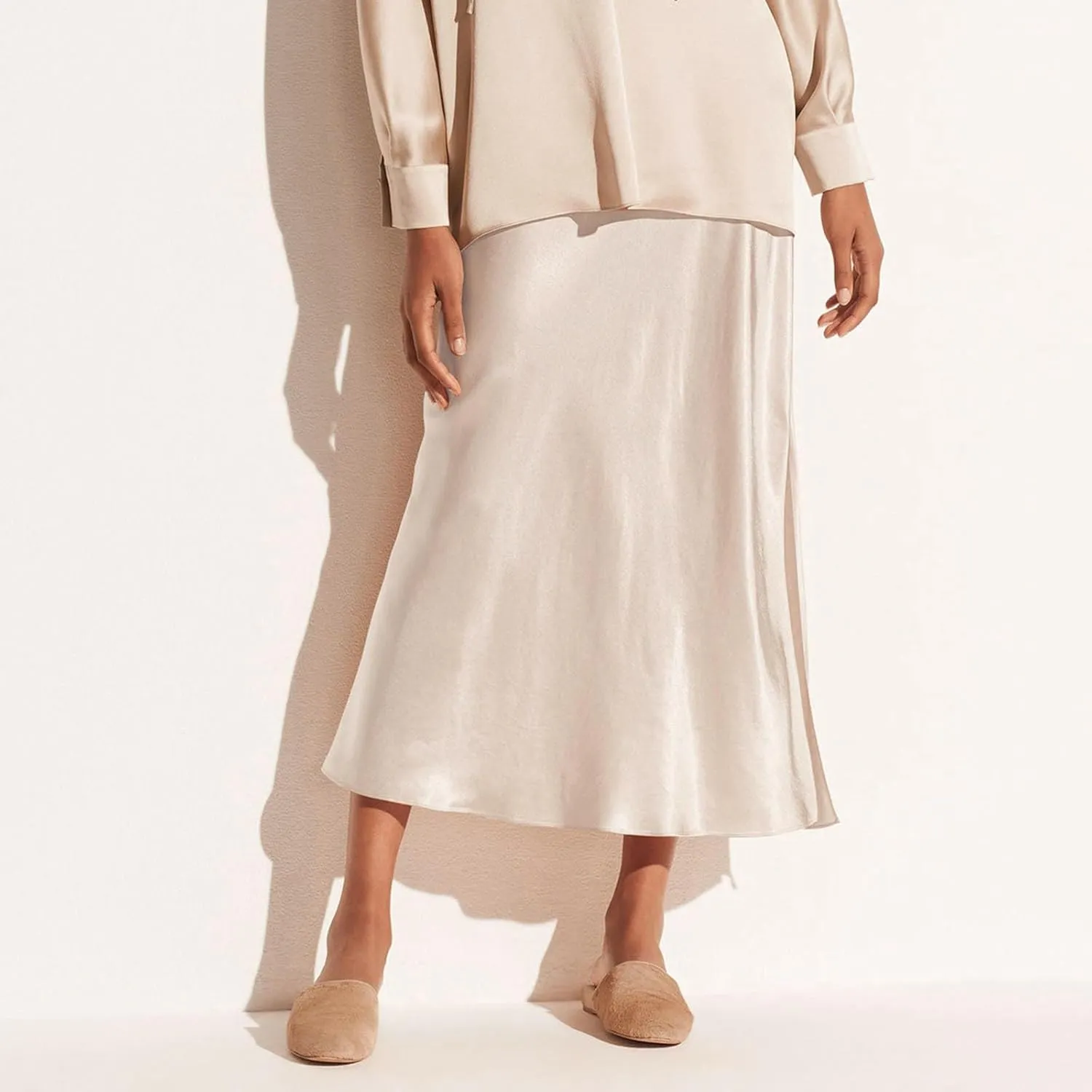 Casual Skirts for Women Womens High Waist Skirt Solid Satin Dress Elastic Waist Elegant Skirt Sweater