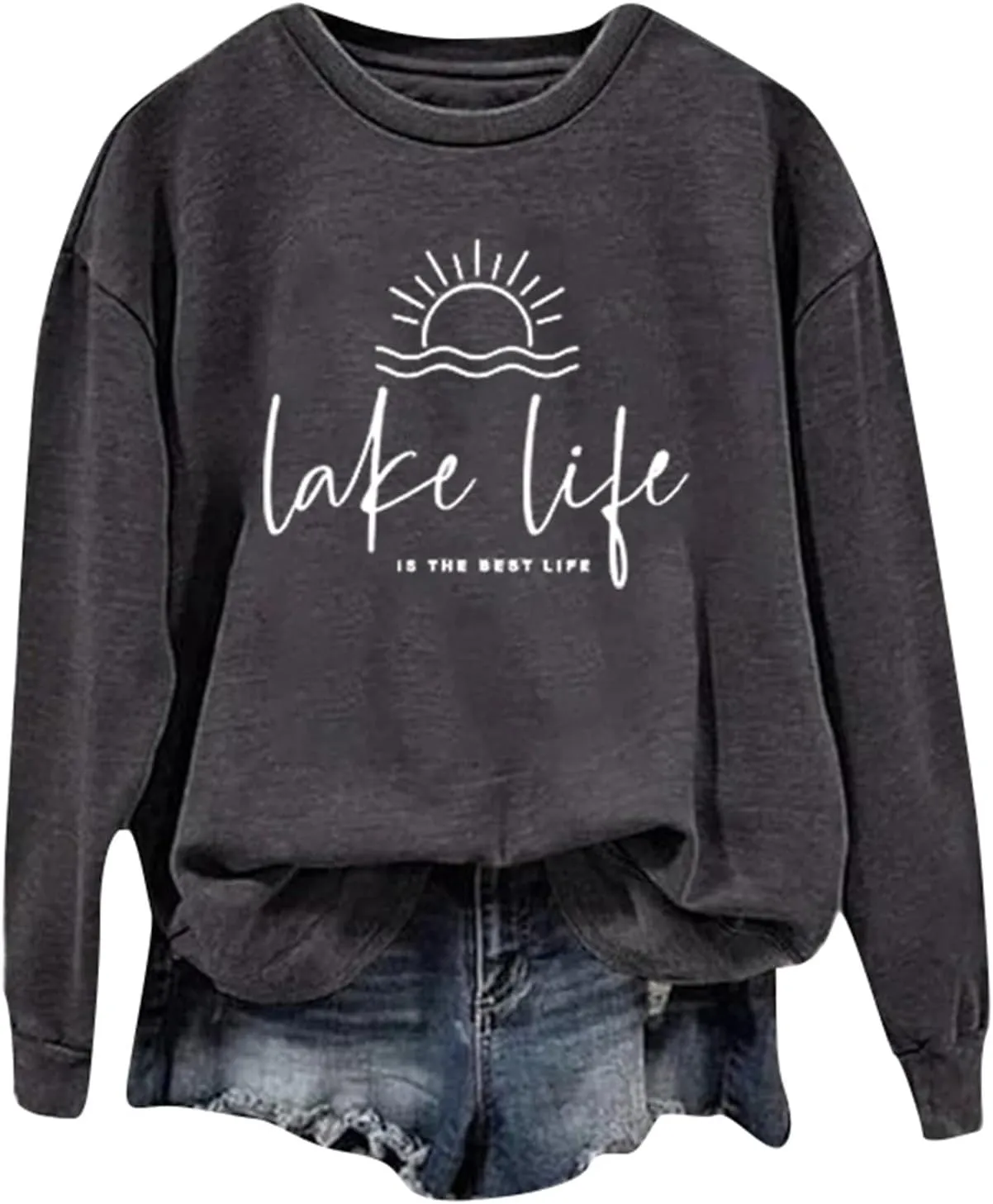Custom Hoodie Crewneck Sweatshirt For Womens Letter Print Oversized Long Sleeve Pullover Sweatshirts Fashion Athletic Casual Tops Sales Today Clearance