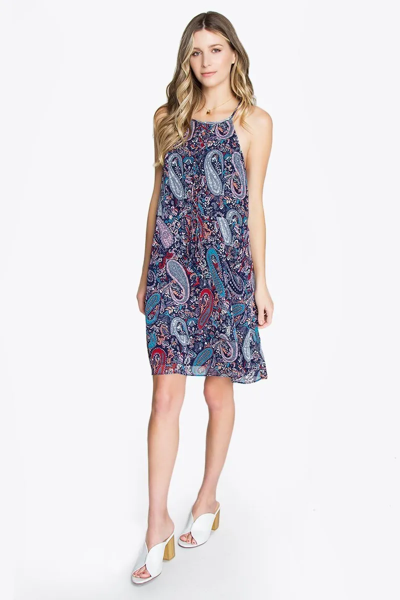 Empire Waist Halter Paisley Dress