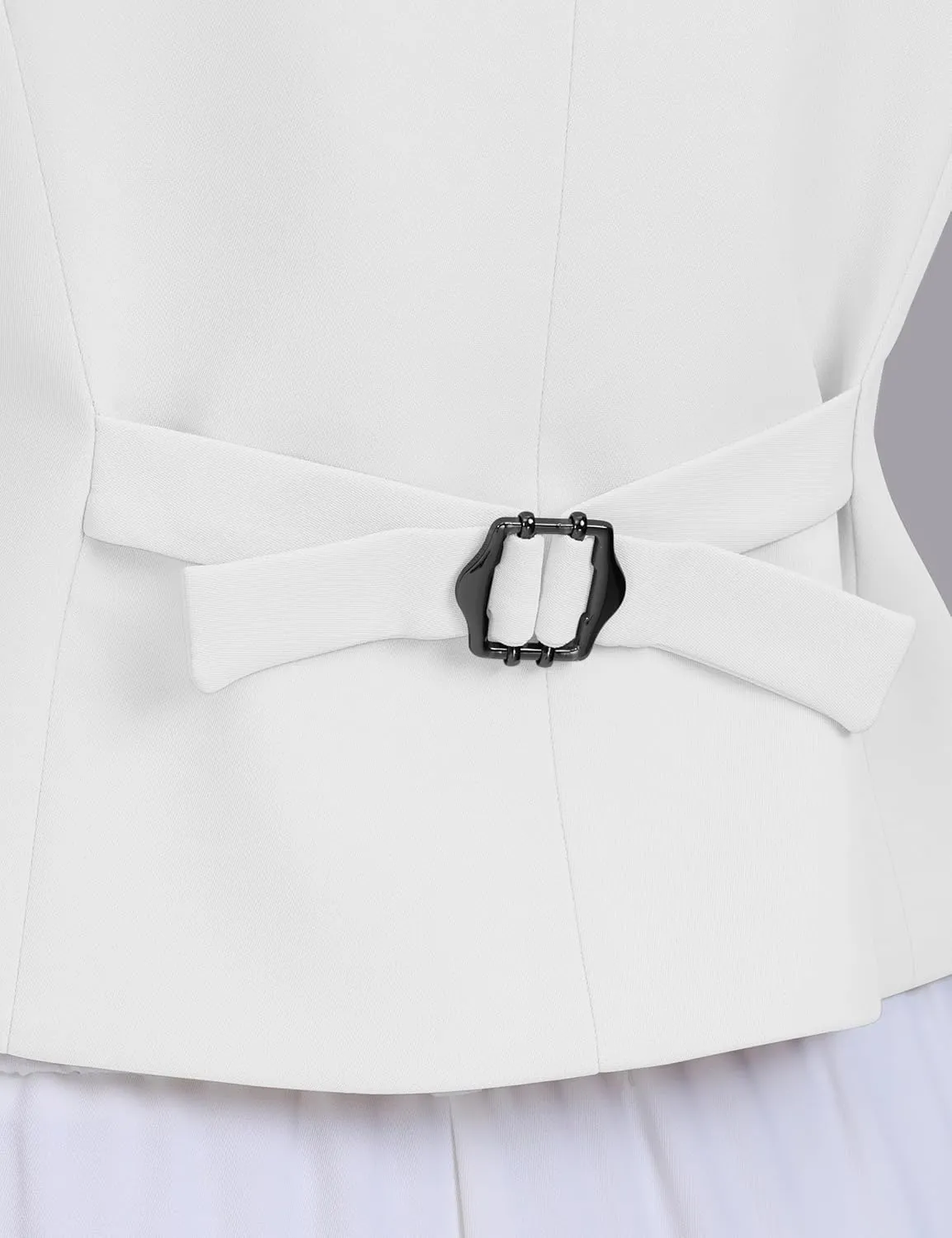 Foucome Vest for Women V Neck Button Up Asymmetrical Hem Dressy Casual Suit Vest Waistcoat
