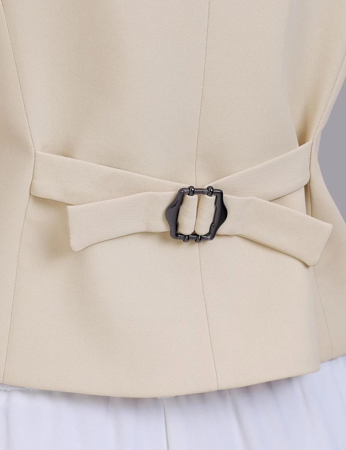Foucome Vest for Women V Neck Button Up Asymmetrical Hem Dressy Casual Suit Vest Waistcoat