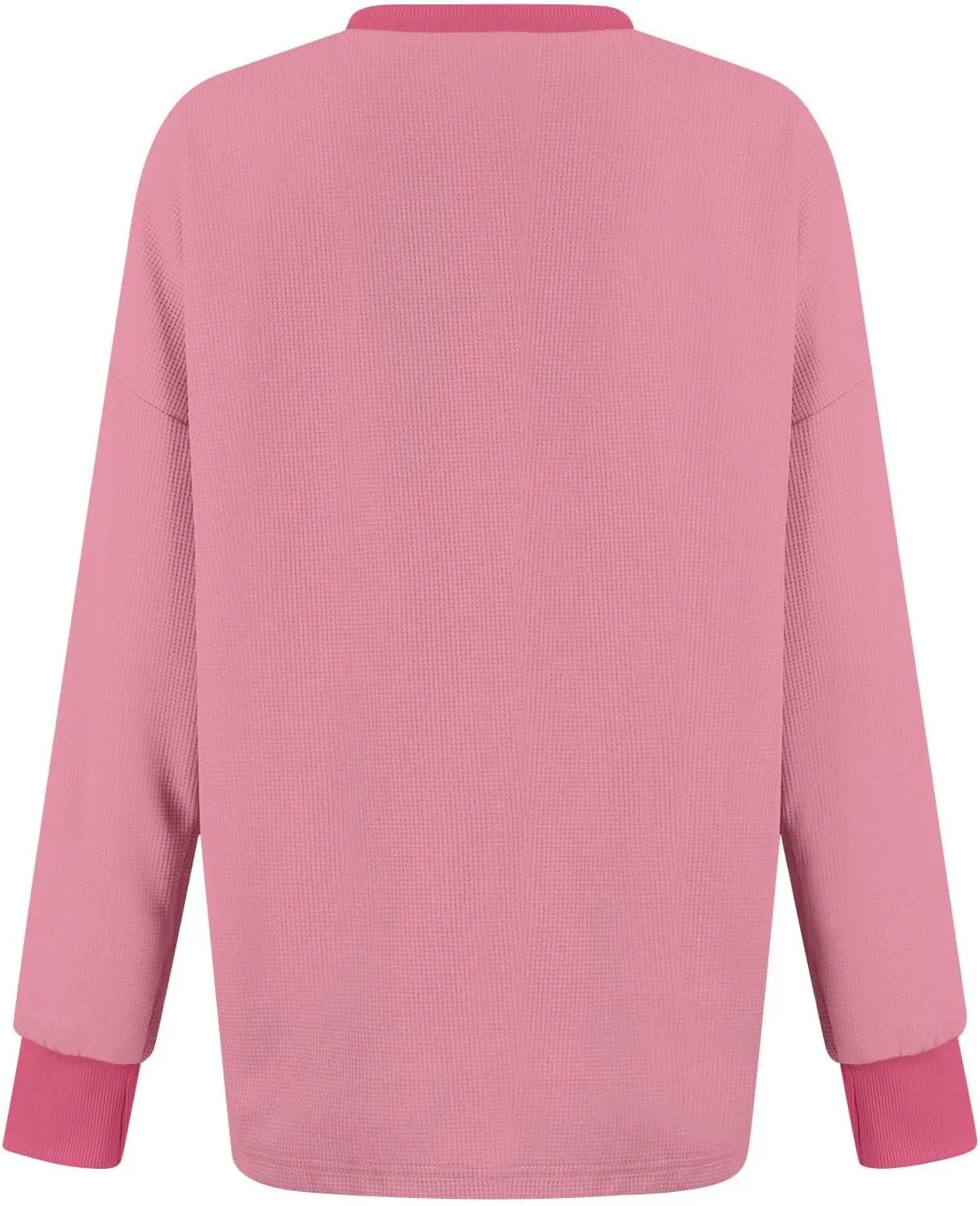 GOFULY Women'S Crewneck Sweatshirts Lightweight Waffle Knit Shirts Long Sleeve Fall Pullover Ribbed Color Block Sweatshirt