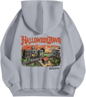 Halloween Clothes Casual Fashion Halloween Printed Hoodie Toddler Halloween Sweatshirt Boy Gothic Clothes For Women