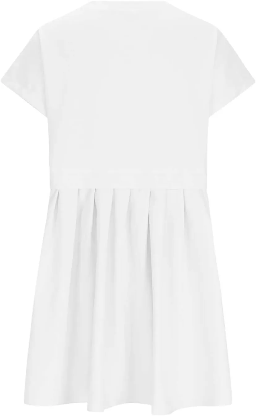 jsaierl Womens Summer Dress Oversized Pleated Short Dress Cute Sweet Mini Dress Comfy Loose Beach Dress Sun Dress 2025