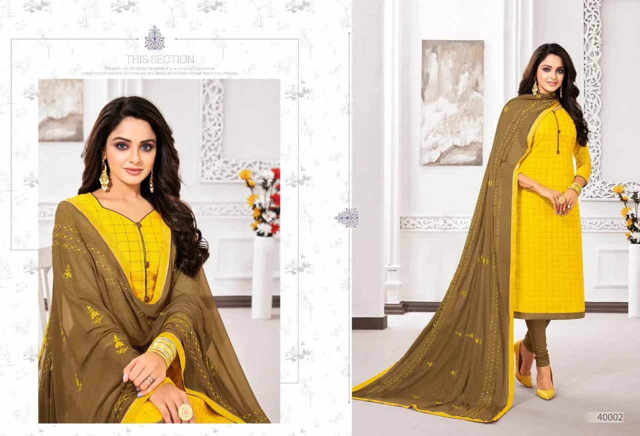 Kapil Fab Presents Ulimate Cotton Casual Wear Salwar Suits