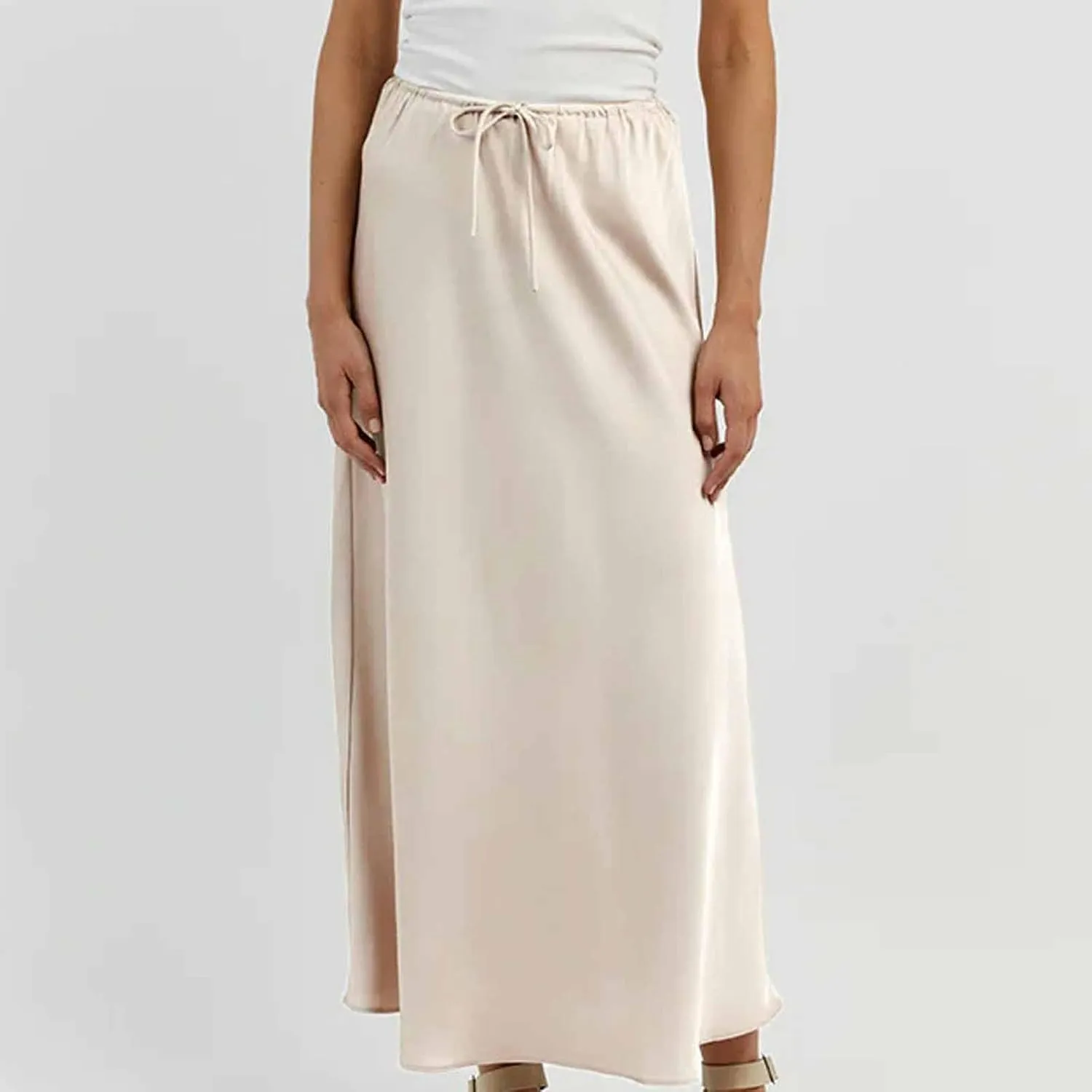 Lmdudan Womens Maxi Skirts Long Skirt for Women High Waist Maxi Dresses 2024 Summer Drawstrings Festival Clubwear Skirts