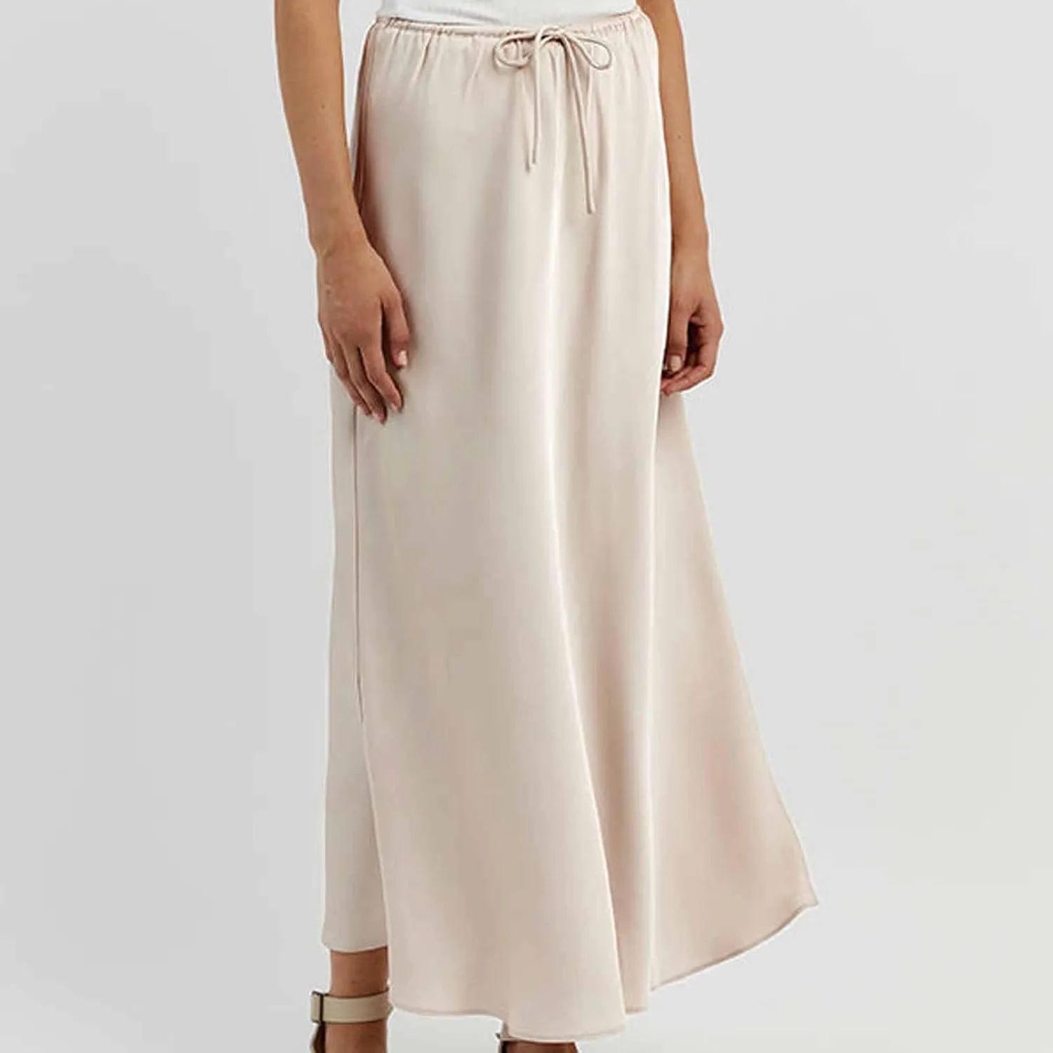 Lmdudan Womens Maxi Skirts Long Skirt for Women High Waist Maxi Dresses 2024 Summer Drawstrings Festival Clubwear Skirts