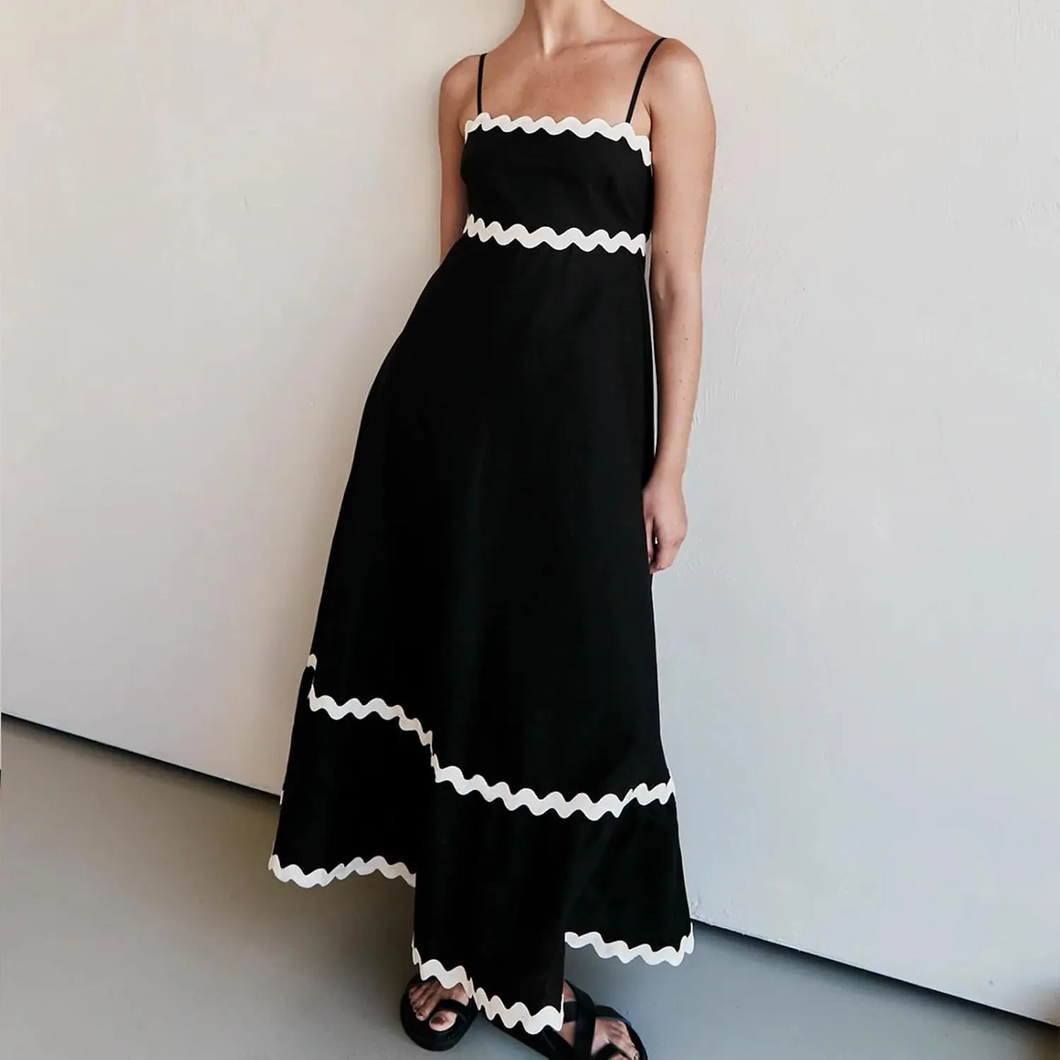 Long Dresses for Women 2025 Trendy Sexy Halter Y2K Maxi Dresses Casual Loose Summer Tank Sundresses Wedding Dress