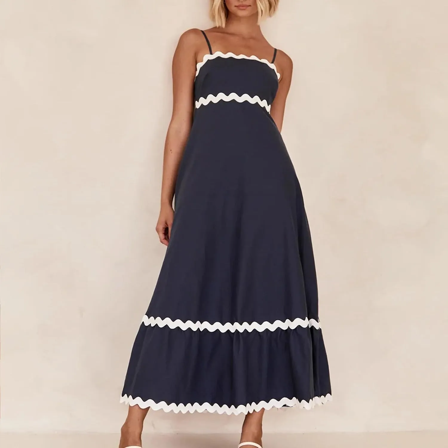 Long Dresses for Women 2025 Trendy Sexy Halter Y2K Maxi Dresses Casual Loose Summer Tank Sundresses Wedding Dress