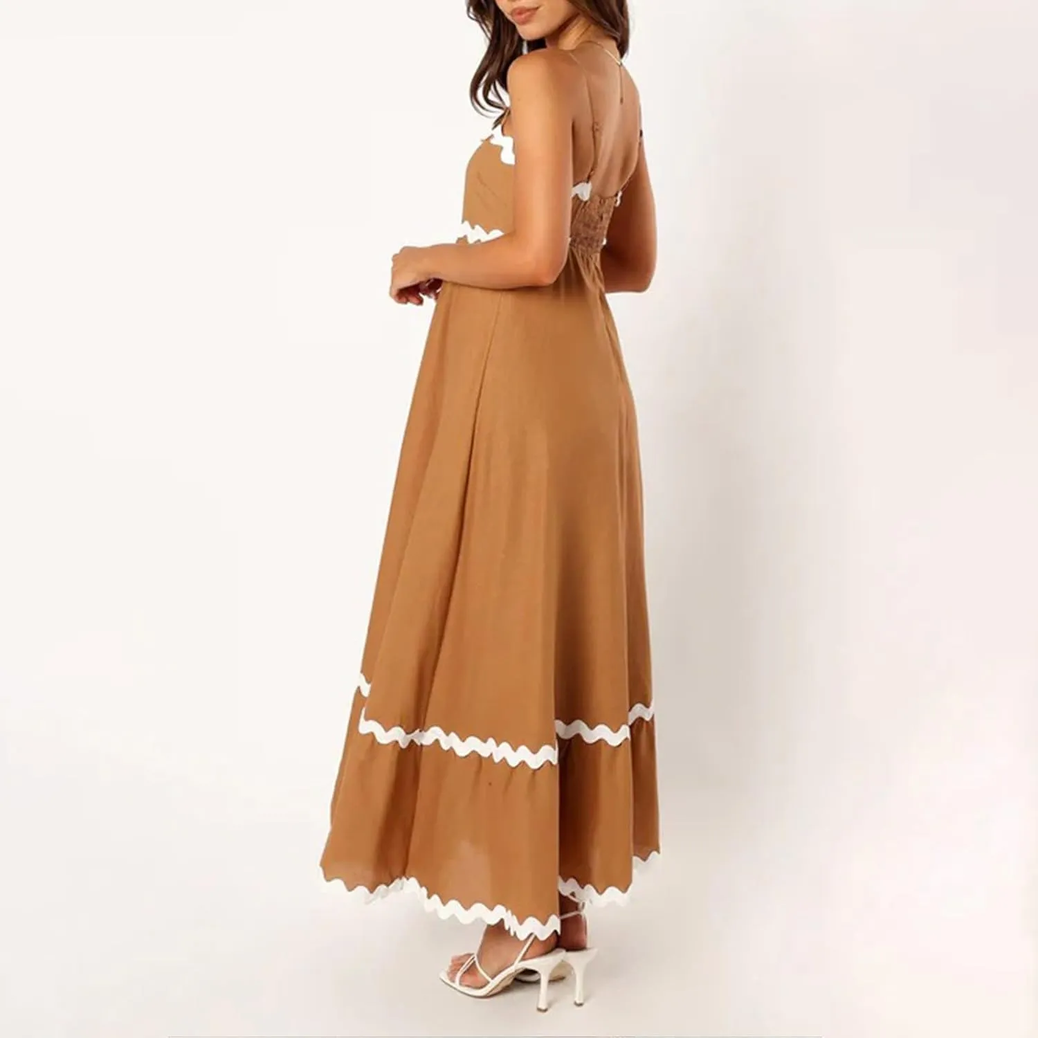 Long Dresses for Women 2025 Trendy Sexy Halter Y2K Maxi Dresses Casual Loose Summer Tank Sundresses Wedding Dress