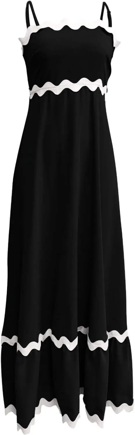 Long Dresses for Women 2025 Trendy Sexy Halter Y2K Maxi Dresses Casual Loose Summer Tank Sundresses Wedding Dress