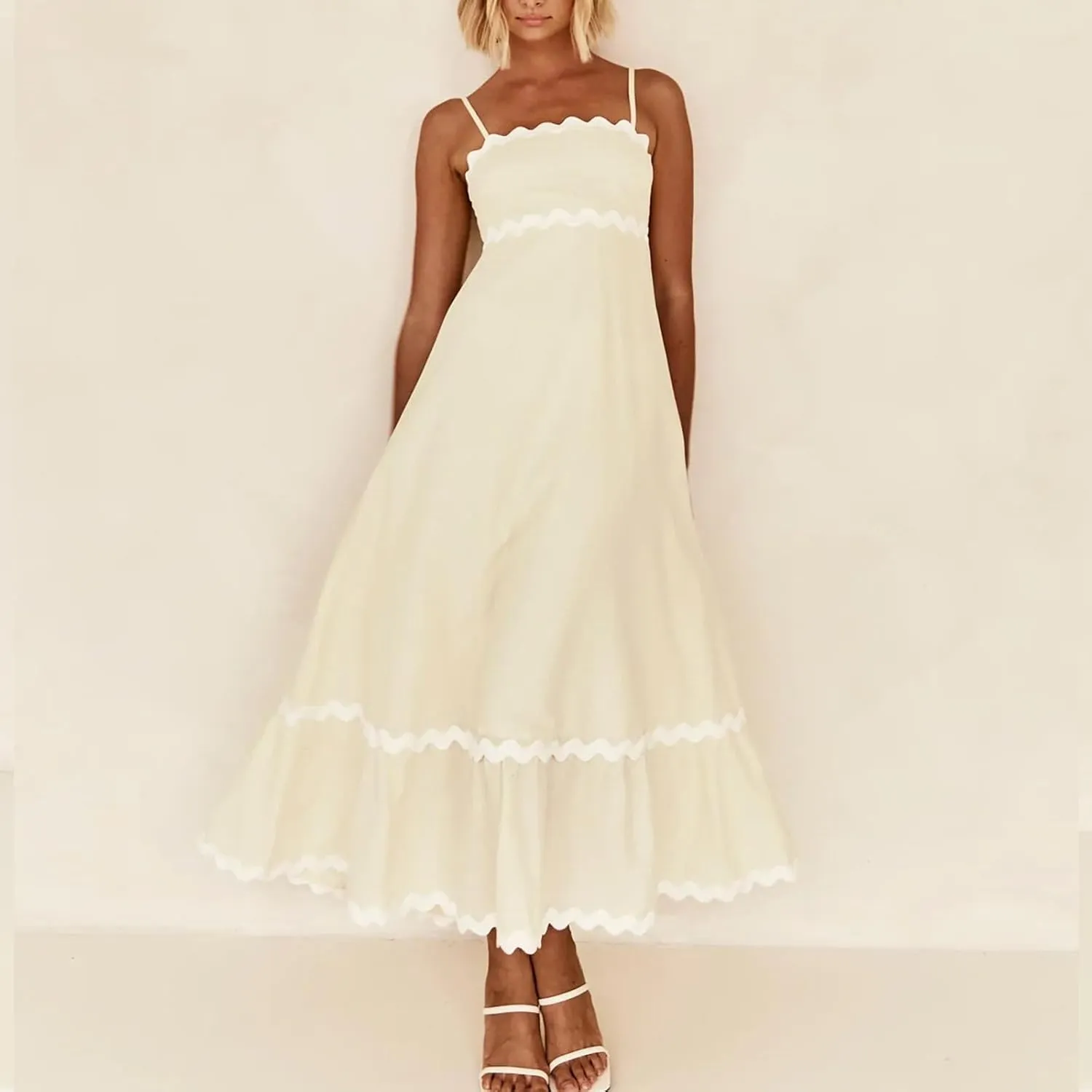 Long Dresses for Women 2025 Trendy Sexy Halter Y2K Maxi Dresses Casual Loose Summer Tank Sundresses Wedding Dress
