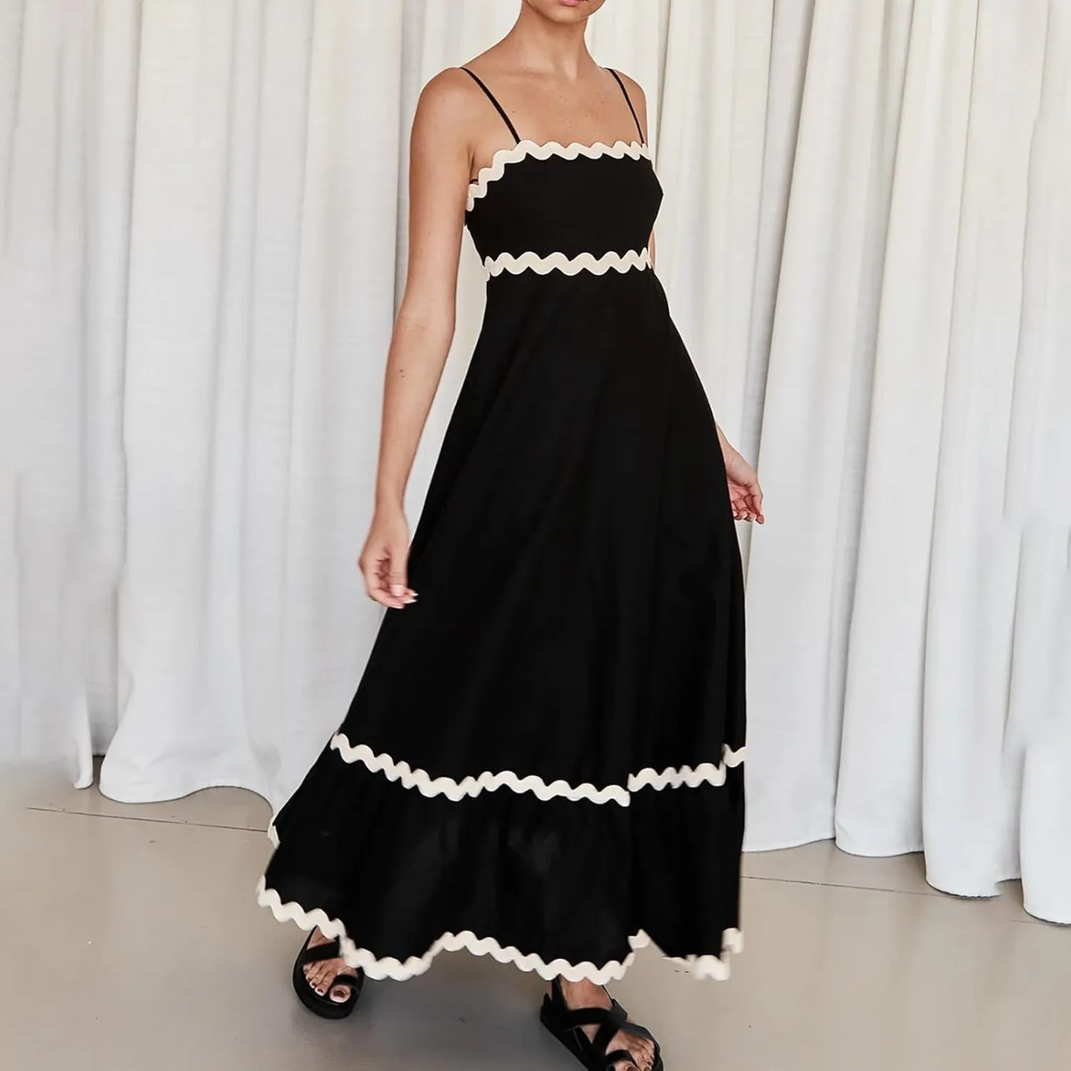 Long Dresses for Women 2025 Trendy Sexy Halter Y2K Maxi Dresses Casual Loose Summer Tank Sundresses Wedding Dress