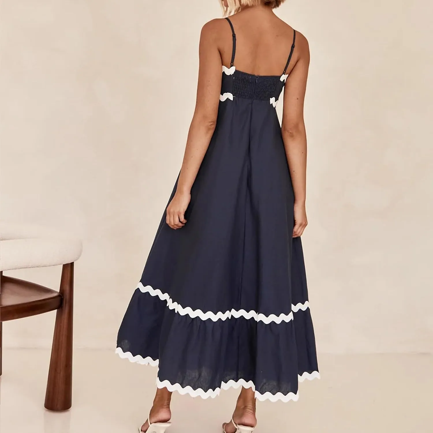 Long Dresses for Women 2025 Trendy Sexy Halter Y2K Maxi Dresses Casual Loose Summer Tank Sundresses Wedding Dress