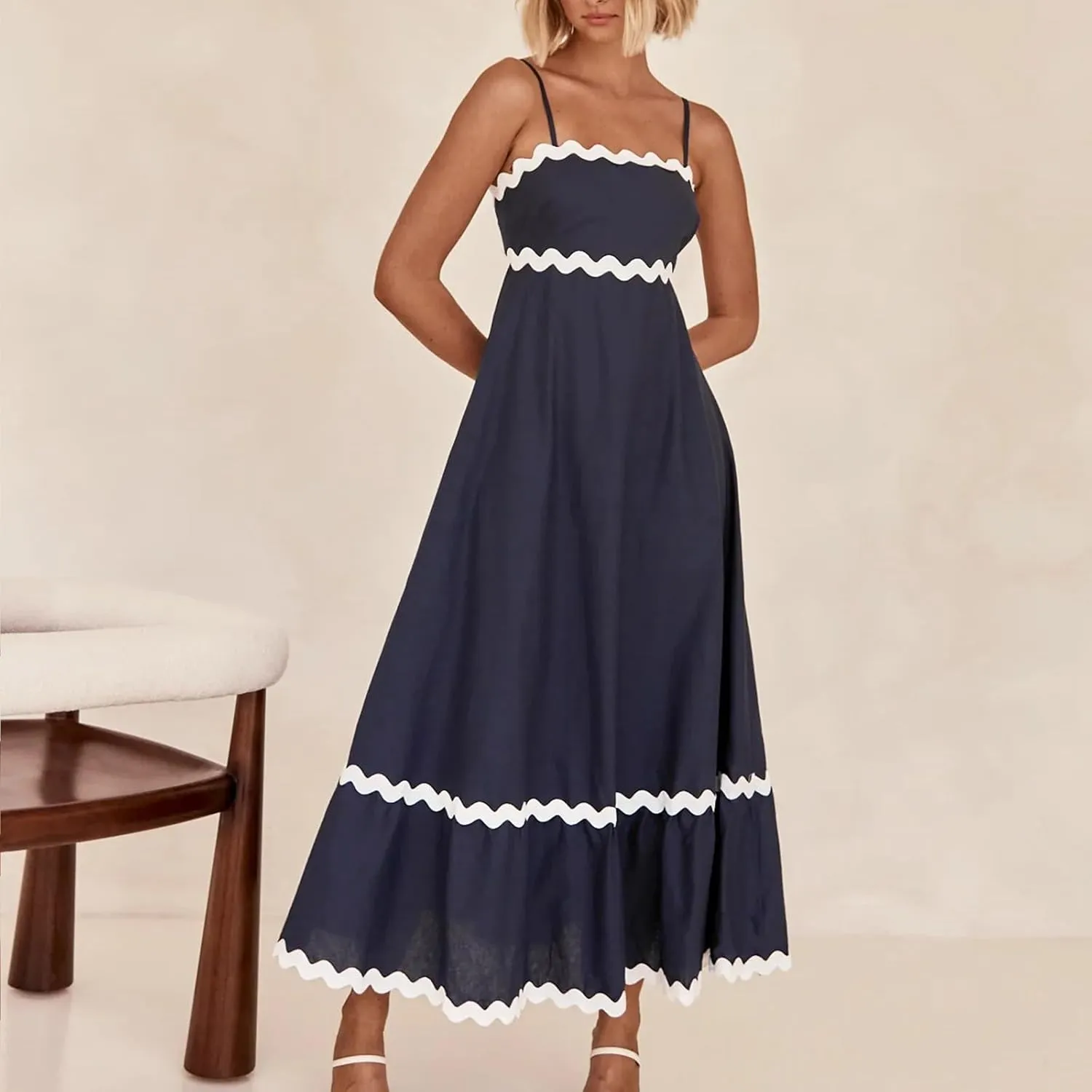 Long Dresses for Women 2025 Trendy Sexy Halter Y2K Maxi Dresses Casual Loose Summer Tank Sundresses Wedding Dress