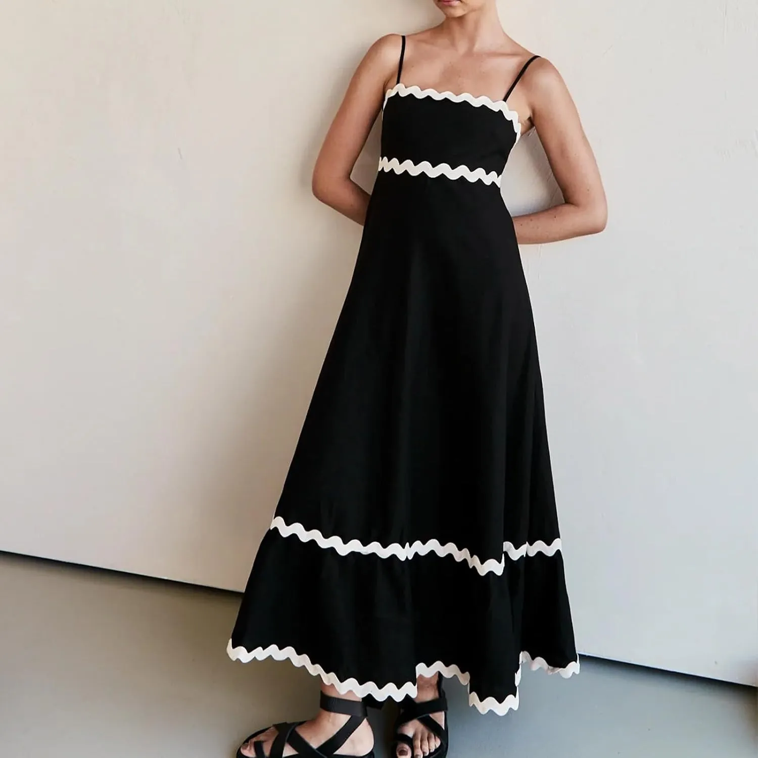 Long Dresses for Women 2025 Trendy Sexy Halter Y2K Maxi Dresses Casual Loose Summer Tank Sundresses Wedding Dress