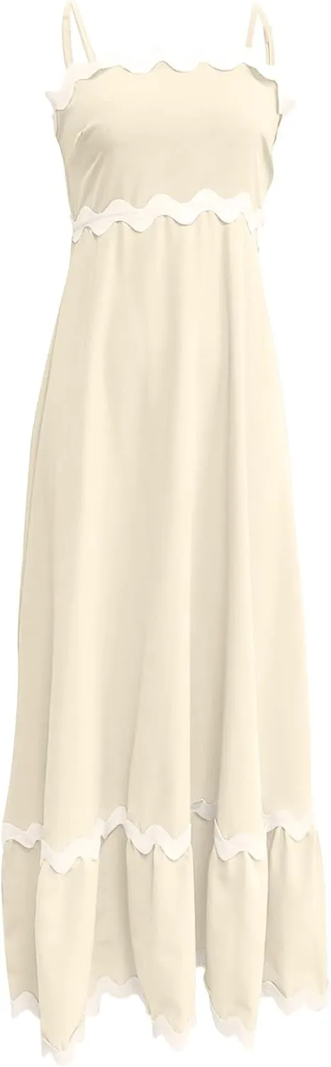 Long Dresses for Women 2025 Trendy Sexy Halter Y2K Maxi Dresses Casual Loose Summer Tank Sundresses Wedding Dress