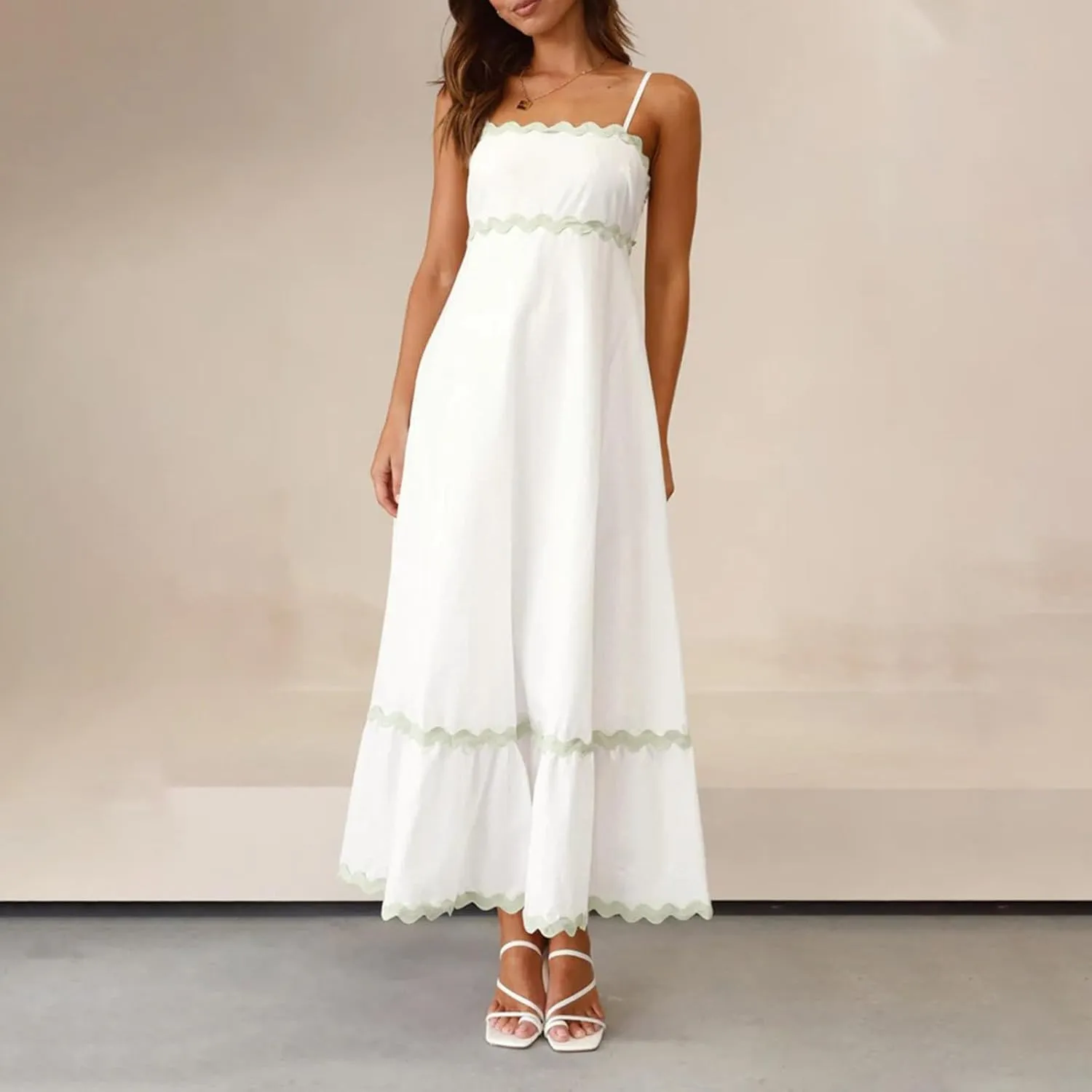 Long Dresses for Women 2025 Trendy Sexy Halter Y2K Maxi Dresses Casual Loose Summer Tank Sundresses Wedding Dress