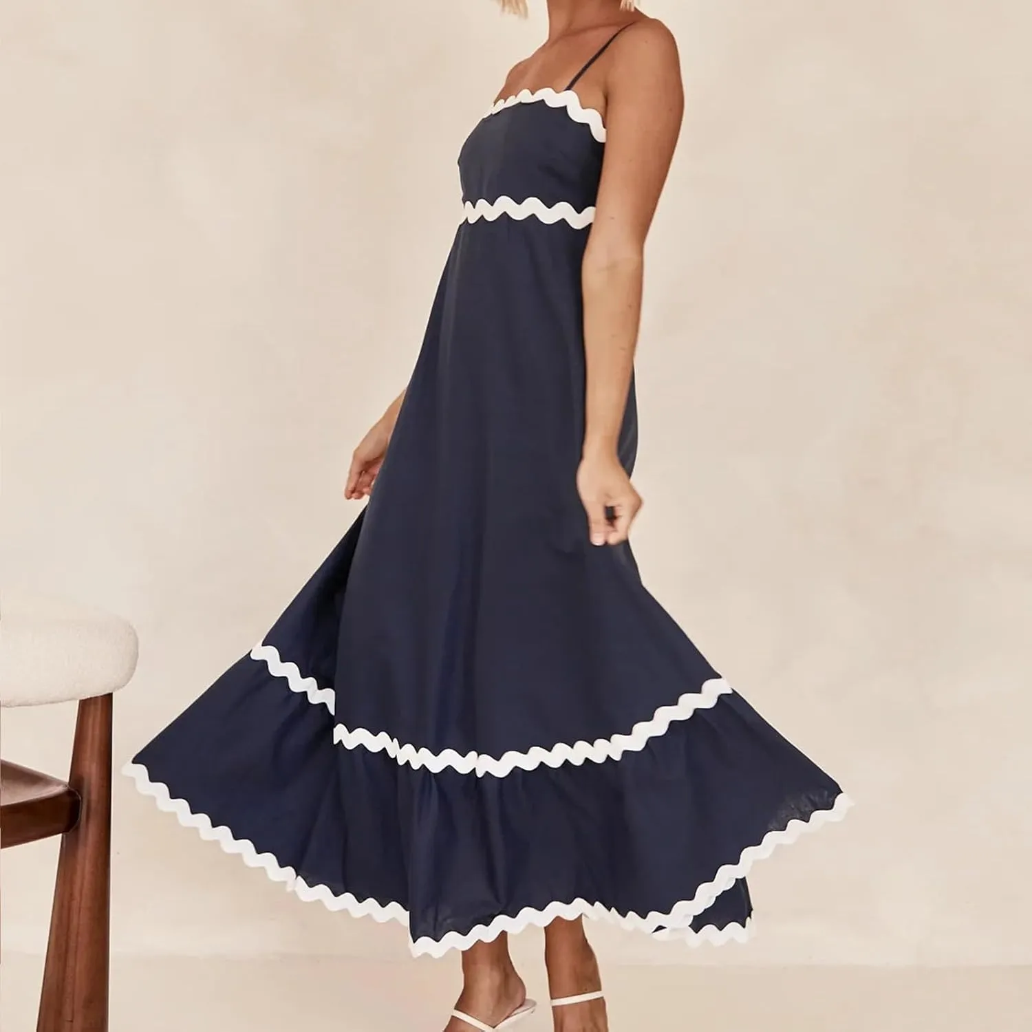 Long Dresses for Women 2025 Trendy Sexy Halter Y2K Maxi Dresses Casual Loose Summer Tank Sundresses Wedding Dress