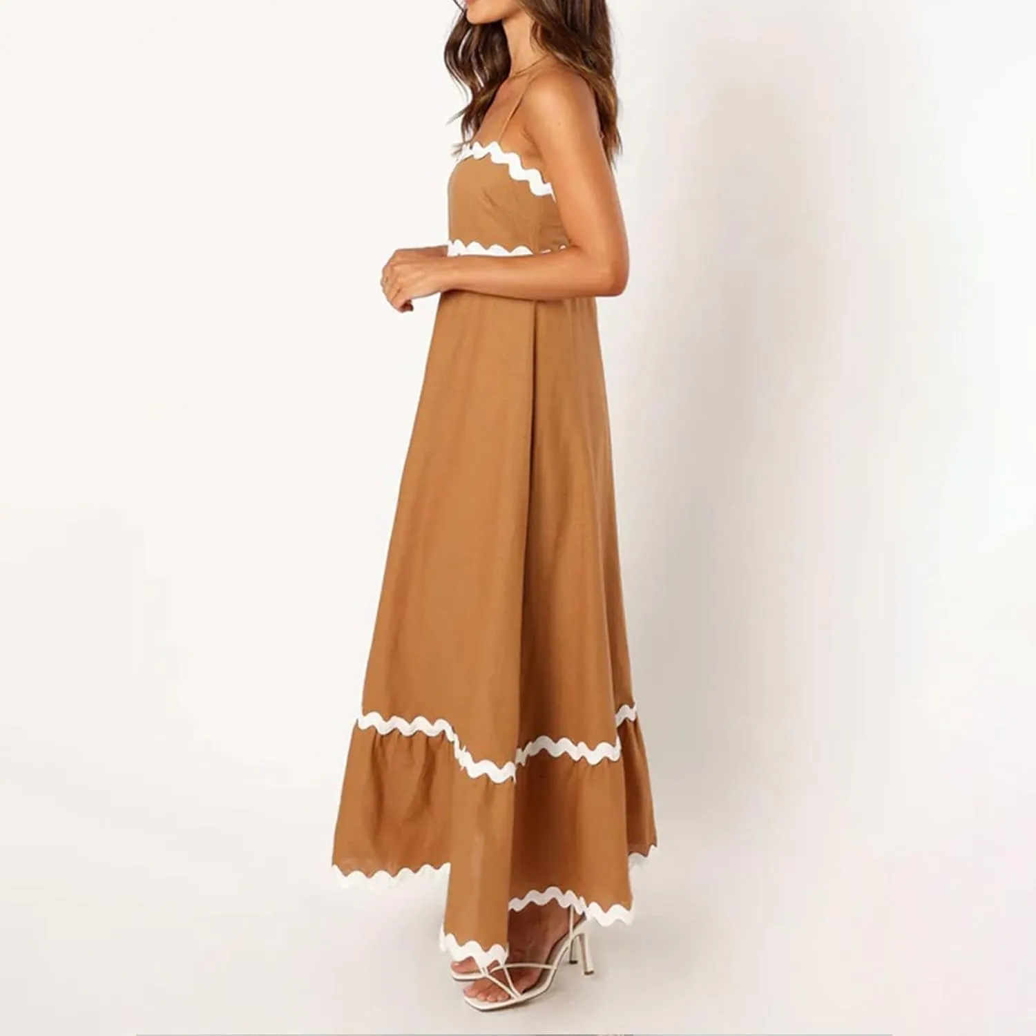Long Dresses for Women 2025 Trendy Sexy Halter Y2K Maxi Dresses Casual Loose Summer Tank Sundresses Wedding Dress