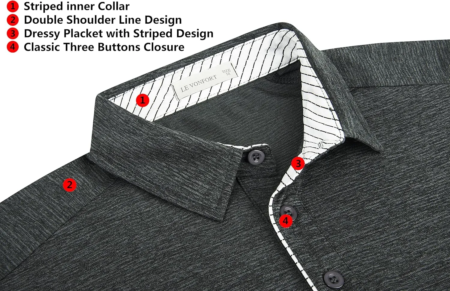 Mens Quick Dry Performance Golf Polo Shirts Short Sleeve Summer Casual Athletic Collared Shirt