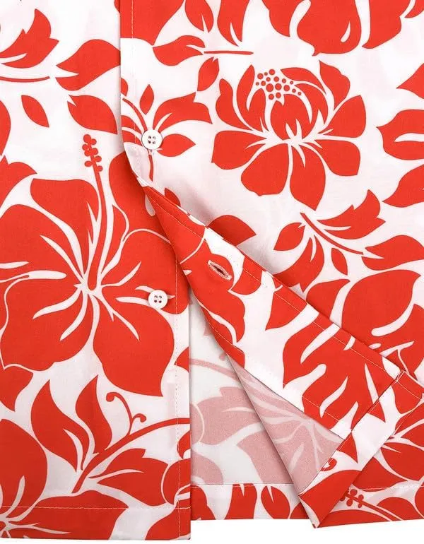 Men's Short Sleeve Hawaiian Shirt Quick Dry Loose Fit, Floral Print Tropical Cruise Beach Button Down Graffiti Aloha