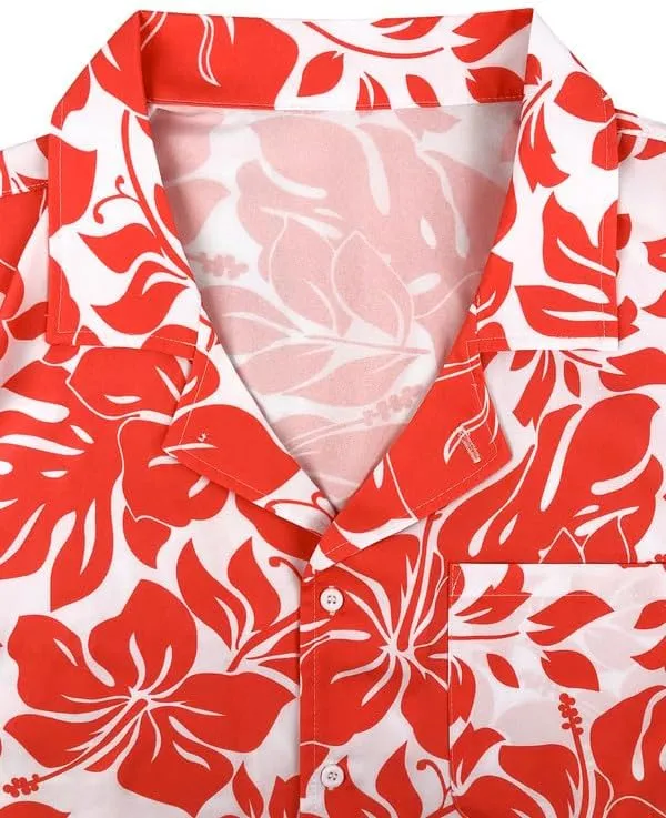 Men's Short Sleeve Hawaiian Shirt Quick Dry Loose Fit, Floral Print Tropical Cruise Beach Button Down Graffiti Aloha
