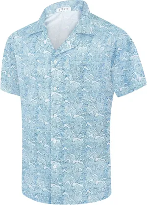 Men's Short Sleeve Hawaiian Shirt Quick Dry Loose Fit, Floral Print Tropical Cruise Beach Button Down Graffiti Aloha