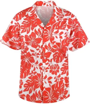 Men's Short Sleeve Hawaiian Shirt Quick Dry Loose Fit, Floral Print Tropical Cruise Beach Button Down Graffiti Aloha