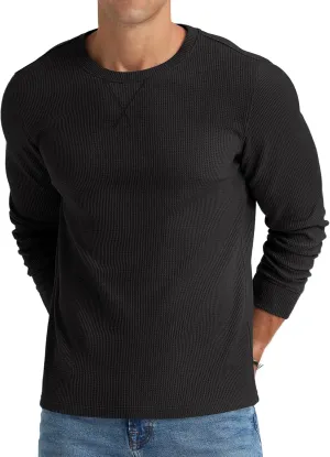 NITAGUT Mens Waffle Crewneck Shirts Slim Fit Long Sleeve Casual T-Shirt