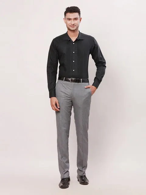 Park Avenue Men Black Solid Slim Fit Cotton Formal Shirts