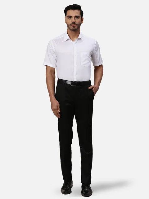 Park Avenue Men White Solid Regular Fit Cotton Formal Shirts