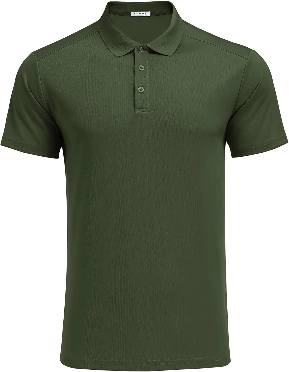PINSPARK Golf Polo Shirts for Men Quick Dry Short Sleeve Collared Shirt Slim Fit Casual Solid Stylish Polos Shirt