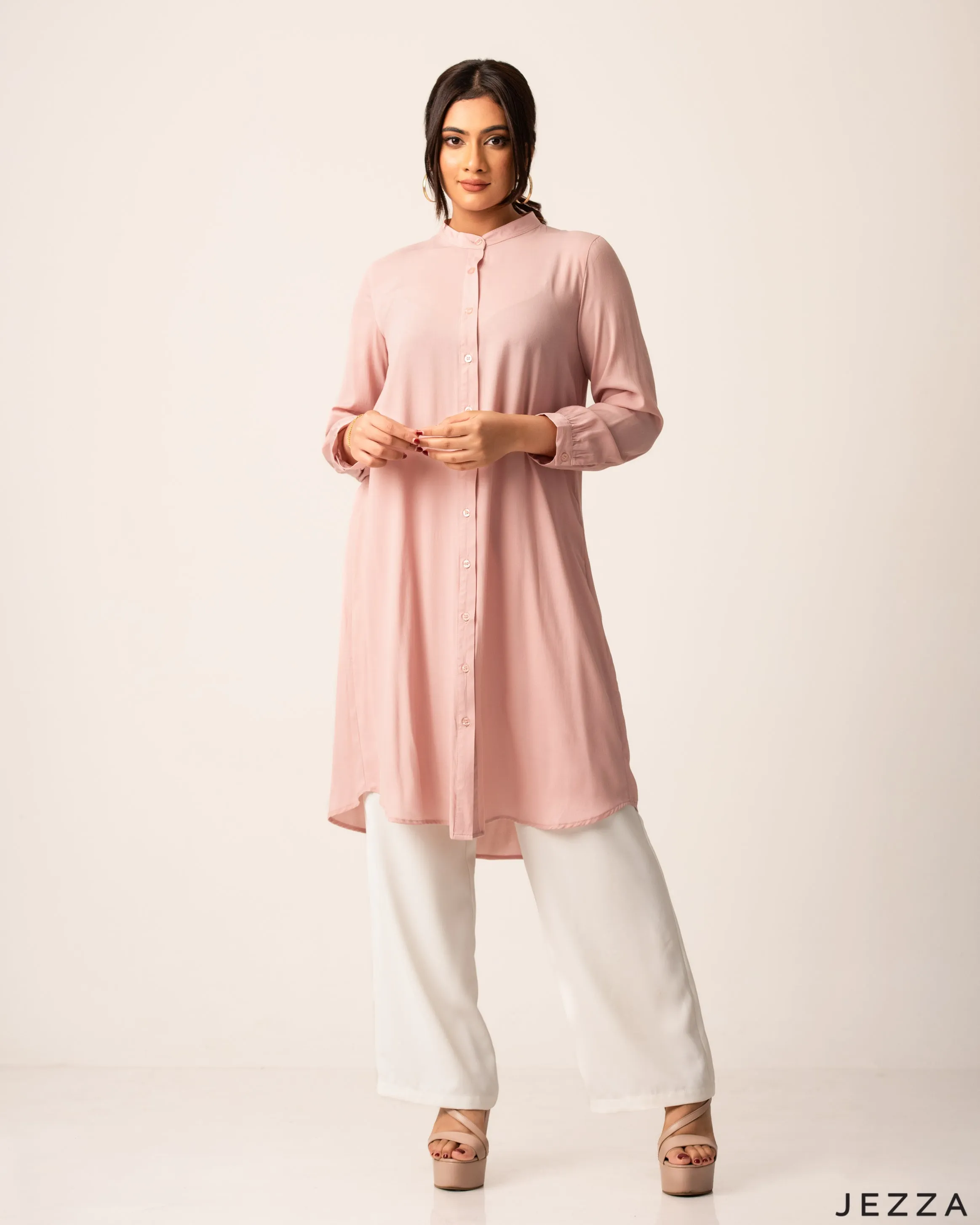 Poly Cotton Top With Back Smocked Panel 60841