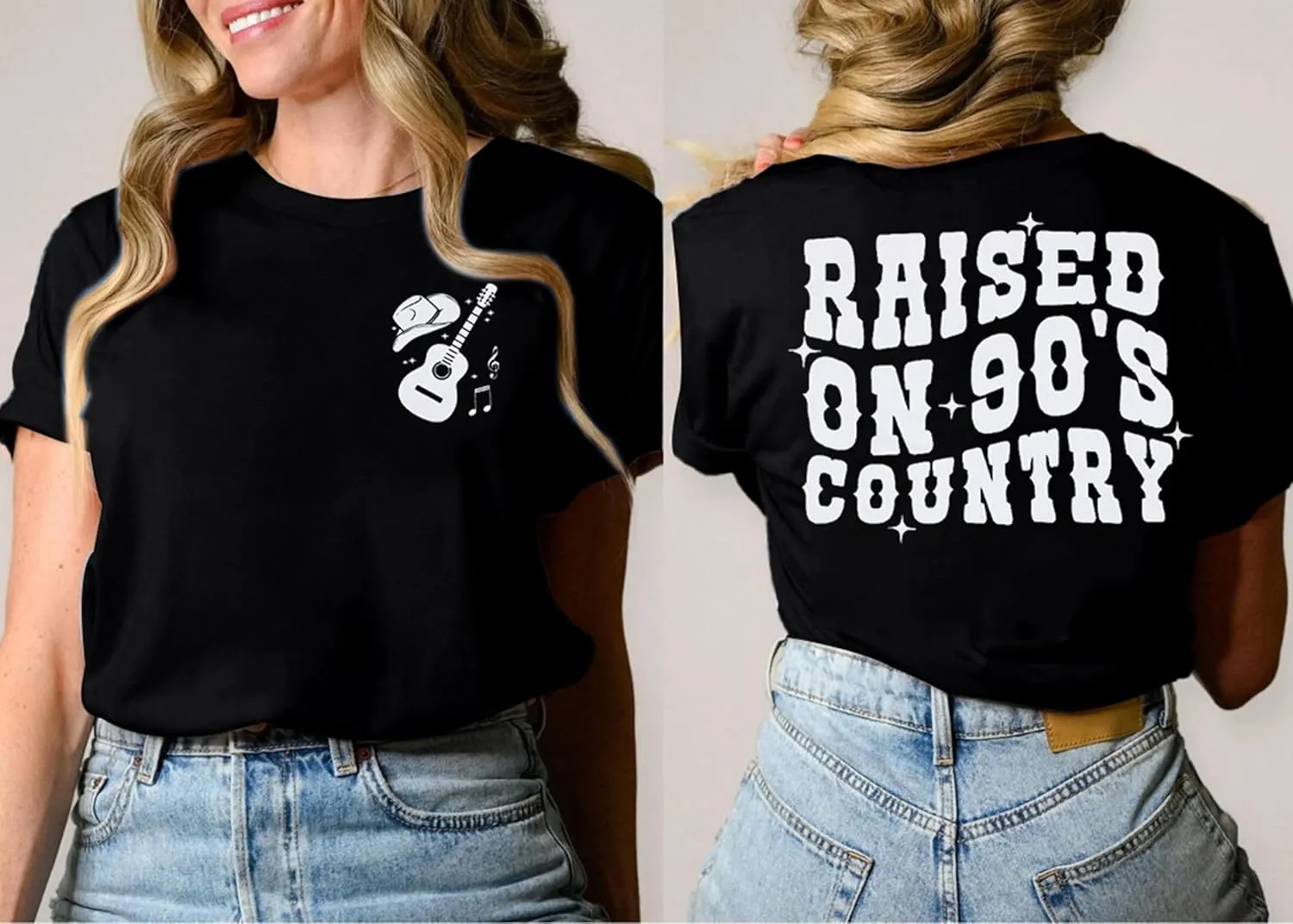 QLIPIN Raised on 90s Country Shirt Womens: Vintage Country Music Shirts Concert Top Casual Short Sleeve Tee Tops