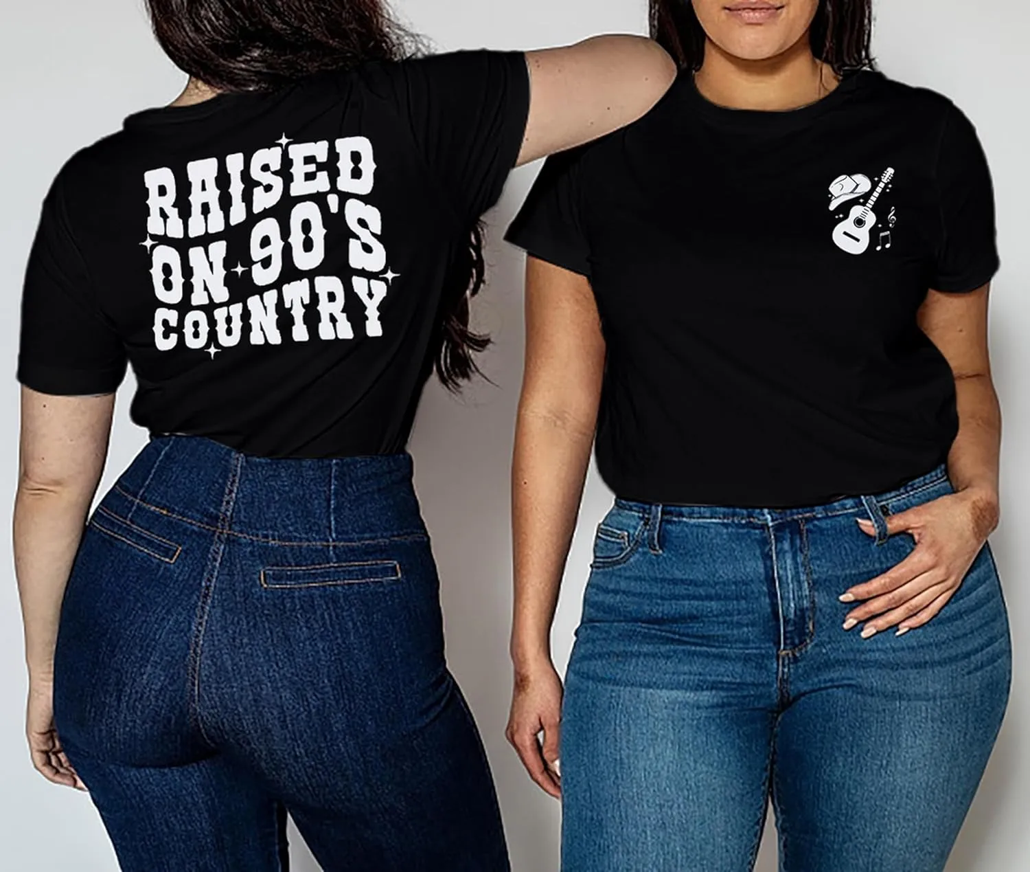 QLIPIN Raised on 90s Country Shirt Womens: Vintage Country Music Shirts Concert Top Casual Short Sleeve Tee Tops