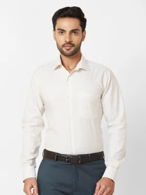 Raymond Men Brown Checks Contemporary Fit Cotton Wrinkle Free Formal Shirt