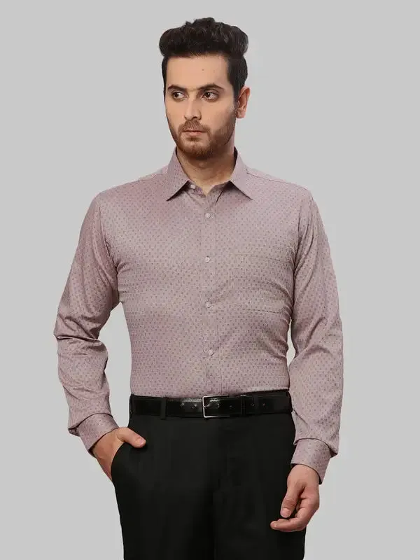Raymond Men Brown Slim Fit Dobby Cotton Shirts