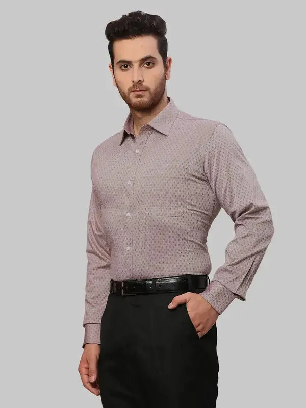 Raymond Men Brown Slim Fit Dobby Cotton Shirts